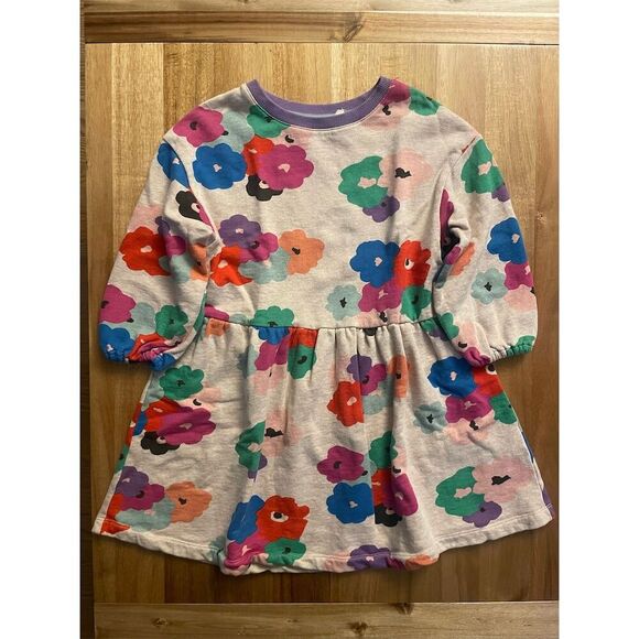 Boden Girls' Floral Long Sleeve Dress Multicolor Size M Casual